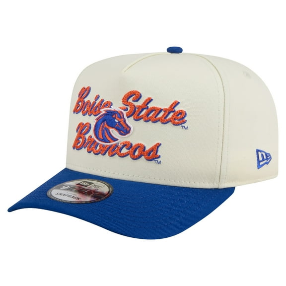 Men's New Era Cream/Royal Boise State Broncos Vintage Chainstitch 9FIFTY A-Frame Snapback Hat