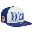 thumbnail image 1 of Men's New Era Cream/Royal Denver Broncos Throwback Cutout A-Frame 9FIFTY Snapback Hat, 1 of 5
