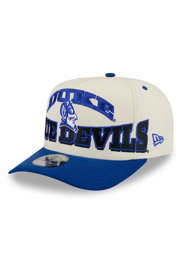 Men's New Era Cream/Royal Duke Blue Devils March Madness Historic Collection 9FIFTY A-Frame Snapback Hat