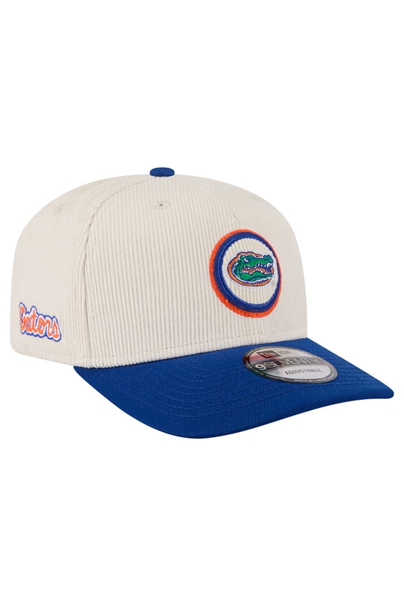 Men's New Era Cream/Royal Florida Gators Loyal Corduroy 9SEVENTY Adjustable Hat