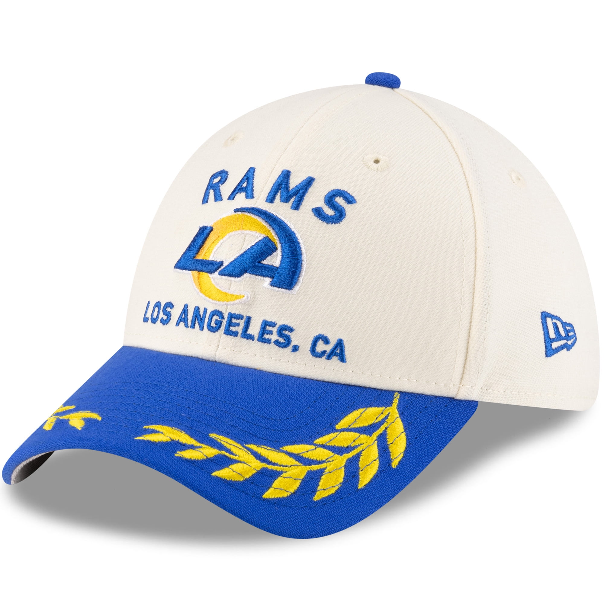 Men's New Era Cream/Royal Los Angeles Rams 2025 NFL Draft 39THIRTY Flex ...