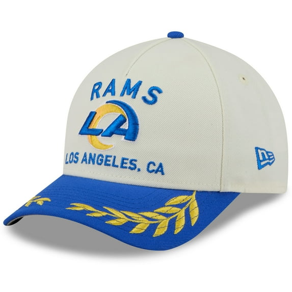 Men's New Era Cream/Royal Los Angeles Rams 2025 NFL Draft 9FORTY A-Frame M-Crown Adjustable Hat