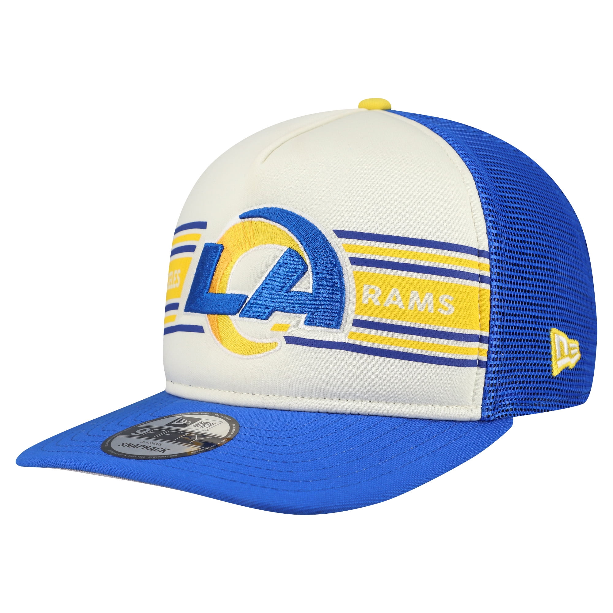 Men's New Era Cream/Royal Los Angeles Rams Banner A-Frame 9FIFTY ...