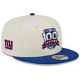 thumbnail image 1 of Men's New Era Cream/Royal New York Giants 100th Season Two-Tone 9FIFTY Snapback Hat, 1 of 6