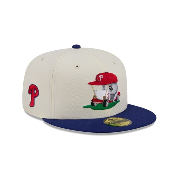 Men's New Era Cream/Royal Philadelphia Phillies Bullpen Cart 59FIFTY Fitted Hat