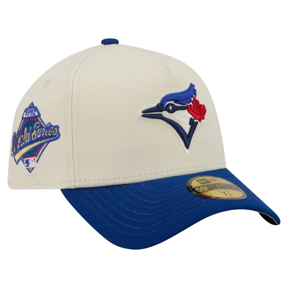 Men's New Era Cream Toronto Blue Jays Chrome A-Frame 59FORTY Fitted Hat