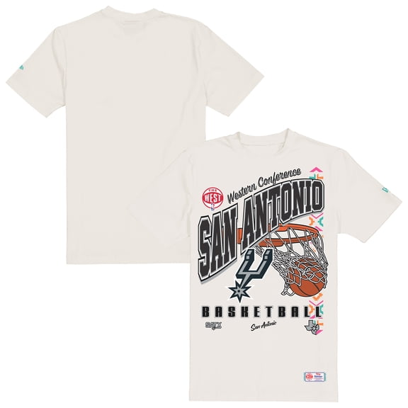 Men's New Era Cream San Antonio Spurs Oversized City Edition Remix Vintage T-Shirt