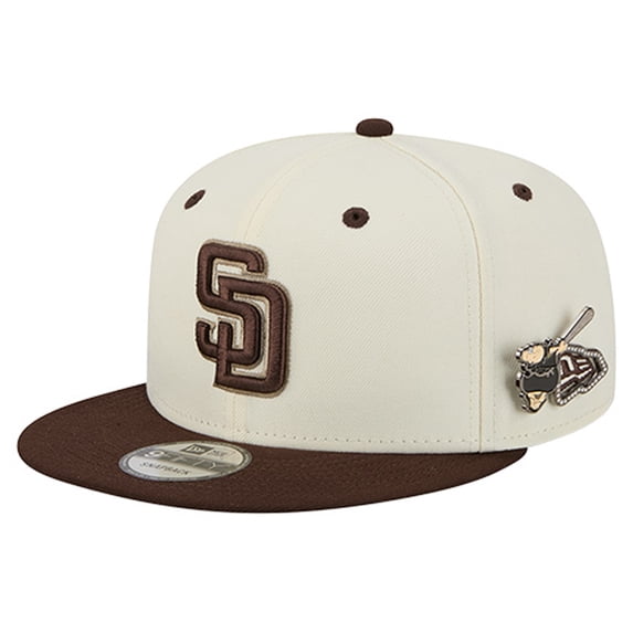 Men's New Era Cream San Diego Padres Mascot Pin 9FIFTY Snapback Hat