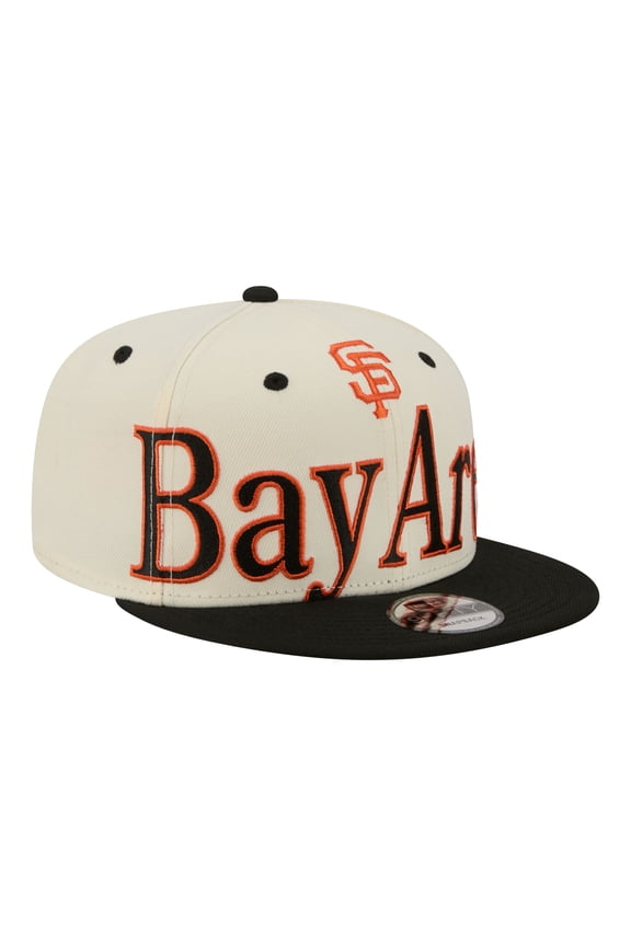 Men's New Era Cream San Francisco Giants Oversized Slogan 9FIFTY Snapback Hat