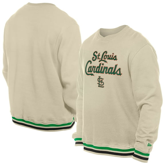 Men's New Era  Cream St. Louis Cardinals St. Patrick's Day Twill Pullover Sweatshirt