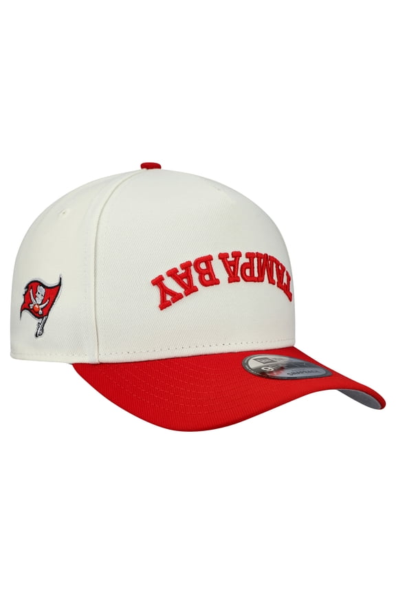 Men's New Era  Cream Tampa Bay Buccaneers Upside Down 9FIFTY A-Frame Snapback Hat