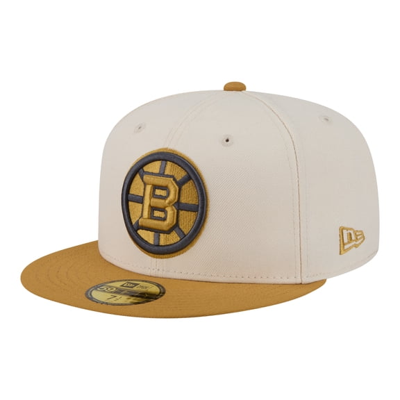 Men's New Era Cream/Tan Boston Bruins Colorpack Two-Tone 59FIFTY Fitted Hat