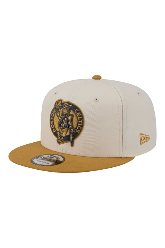 Men's New Era Cream/Tan Boston Celtics Two-Tone Color Pack 9FIFTY Snapback Hat