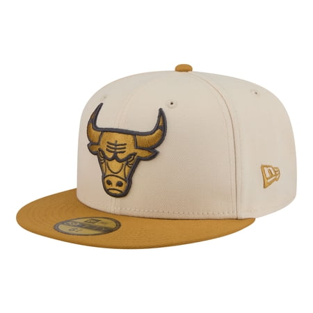Men's New Era Cream/Tan Chicago Bulls Two-Tone Color Pack 59FIFTY Fitted Hat