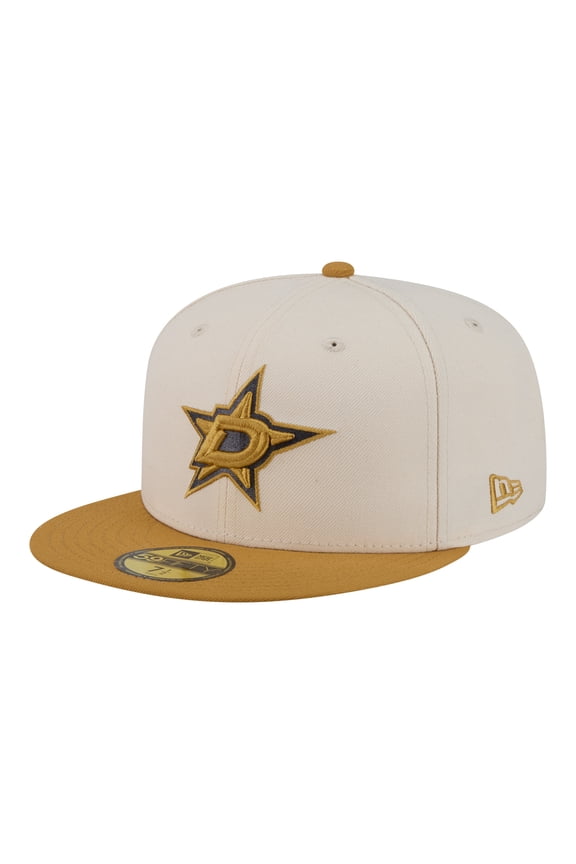 Men's New Era Cream/Tan Dallas Stars Colorpack Two-Tone 59FIFTY Fitted Hat