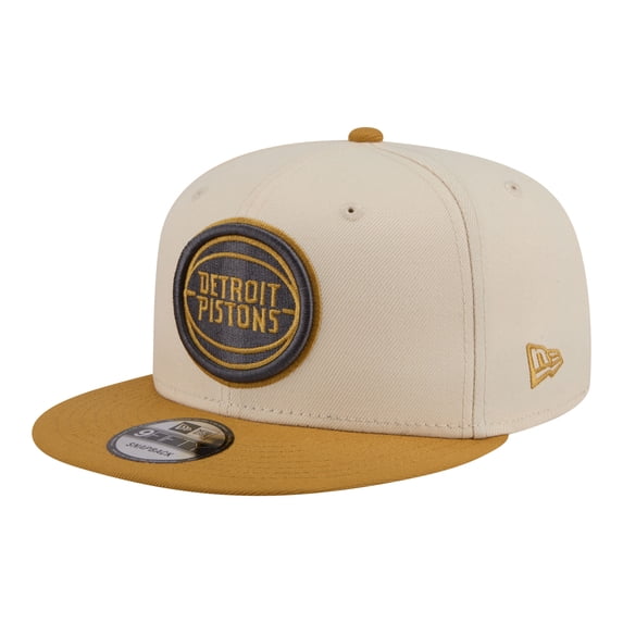 Men's New Era Cream/Tan Detroit Pistons Two-Tone Color Pack 9FIFTY Snapback Hat
