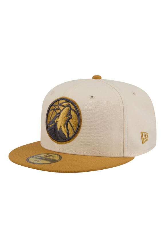 Men's New Era Cream/Tan Minnesota Timberwolves Two-Tone Color Pack 59FIFTY Fitted Hat