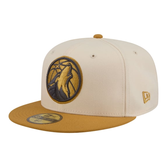 Men's New Era Cream/Tan Minnesota Timberwolves Two-Tone Color Pack 59FIFTY Fitted Hat