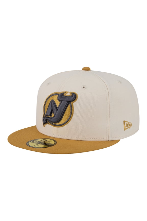 Men's New Era  Cream/Tan New Jersey Devils Colorpack Two-Tone 59FIFTY Fitted Hat