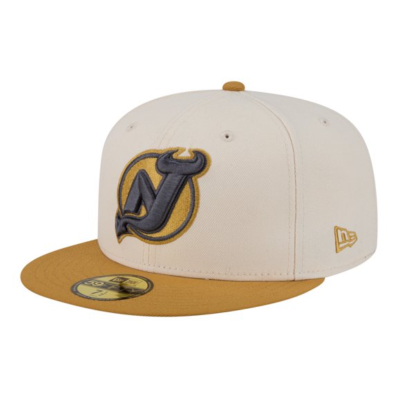 Men's New Era Cream/Tan New Jersey Devils Colorpack Two-Tone 59FIFTY Fitted Hat