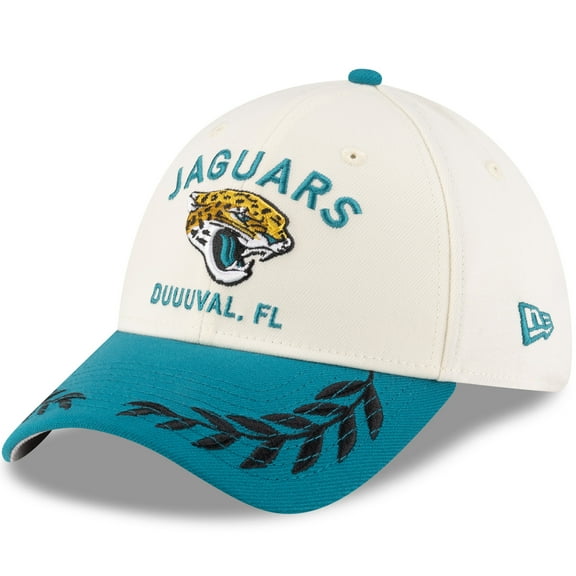 Men's New Era Cream/Teal Jacksonville Jaguars 2025 NFL Draft 39THIRTY Flex Hat
