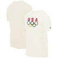 thumbnail image 1 of Men's-New Era  Cream Team USA 5 Rings Chrome T-Shirt, 1 of 5