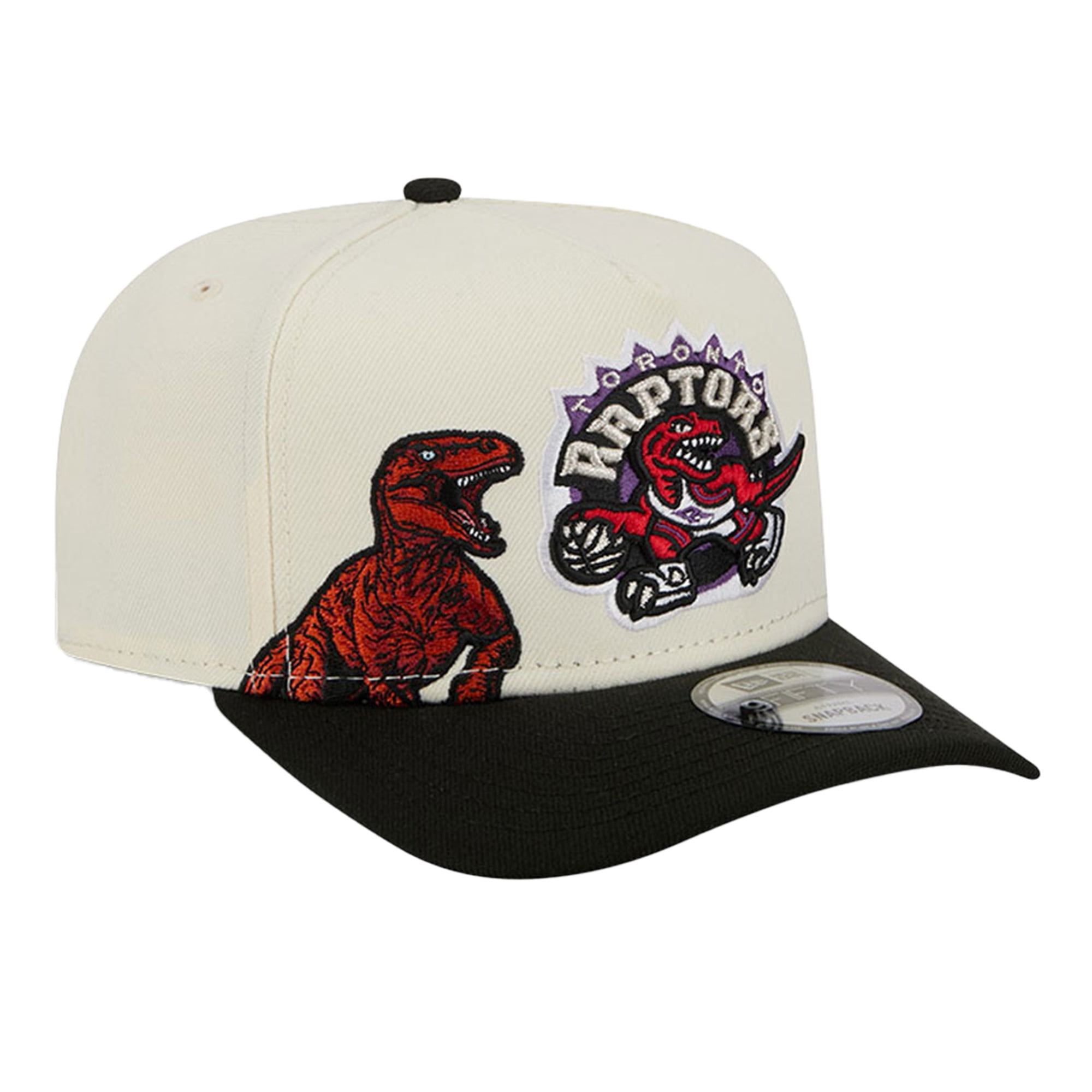Gen 1 Raptor Hat Men's New Era Cream Toronto Raptors Illustrated Mascot 2-Toned Pre ...