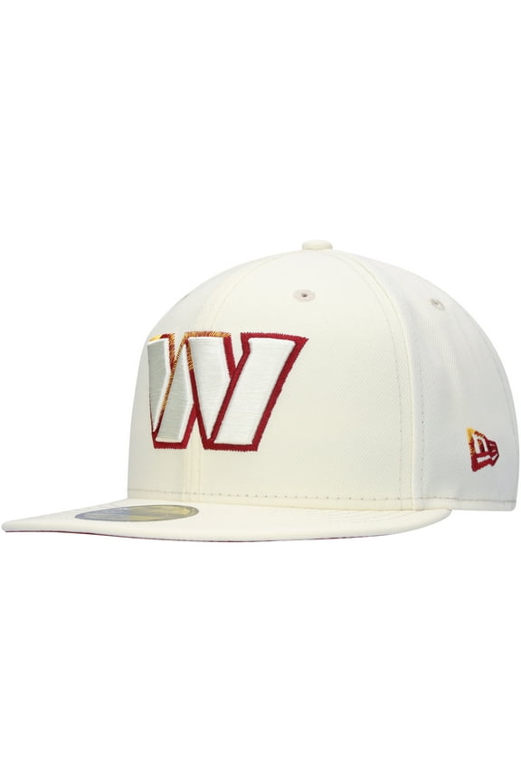 Men's New Era Cream Washington Commanders Chrome Color Dim 59FIFTY Fitted Hat
