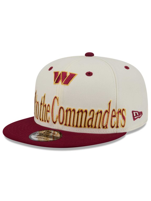 Men's New Era Cream Washington Commanders Oversized Slogan 9FIFTY Snapback Hat