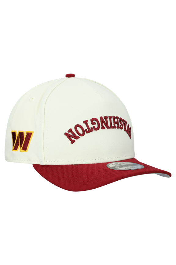 Men's New Era Cream Washington Commanders Upside Down 9FIFTY A-Frame Snapback Hat