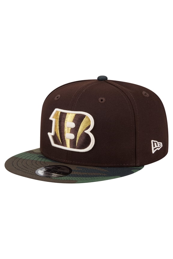 Men's New Era  Dark Brown Cincinnati Bengals Burnt Wood Camo 9FIFTY Snapback Hat