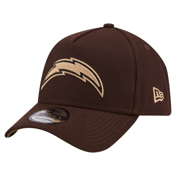 Men's New Era  Dark Brown Los Angeles Chargers Burnt Wood A-Frame 9FORTY Adjustable Hat