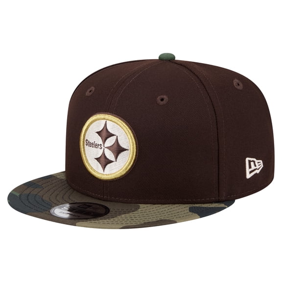 Men's New Era  Dark Brown Pittsburgh Steelers Burnt Wood Camo 9FIFTY Snapback Hat