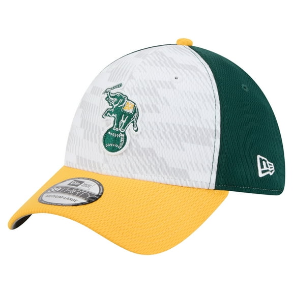 Men's New Era Dark Green/Gold Athletics 2025 MLB Clubhouse 39THIRTY Flex Hat