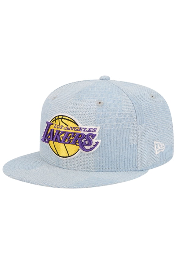Men's New Era Denim Los Angeles Lakers Injection Denim Patchwork 9FIFTY Snapback Hat