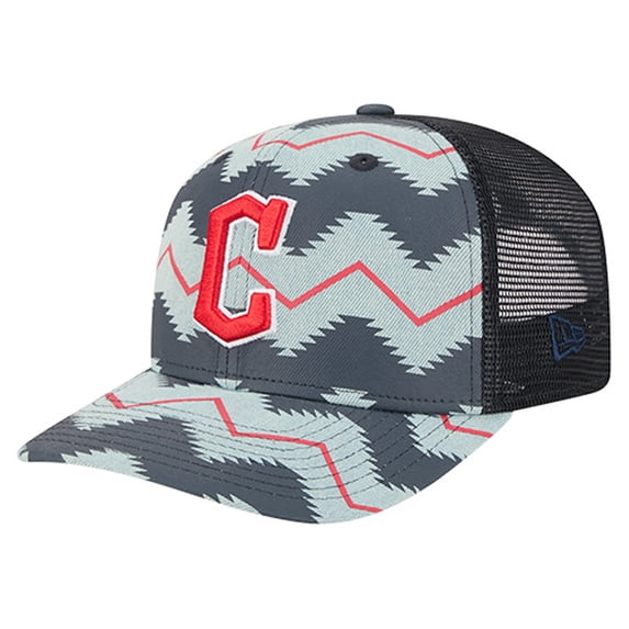 Men's New Era Denim/Navy Cleveland Guardians Aztec Denim 9SEVENTY Adjustable Hat