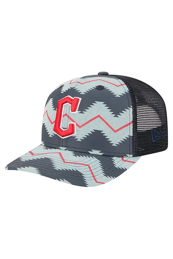 Men's New Era Denim/Navy Cleveland Guardians Aztec Denim 9SEVENTY Adjustable Hat