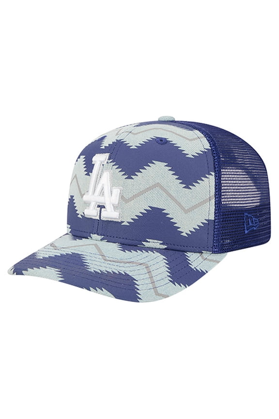 Men's New Era Denim/Royal Los Angeles Dodgers Aztec Denim 9SEVENTY Adjustable Hat