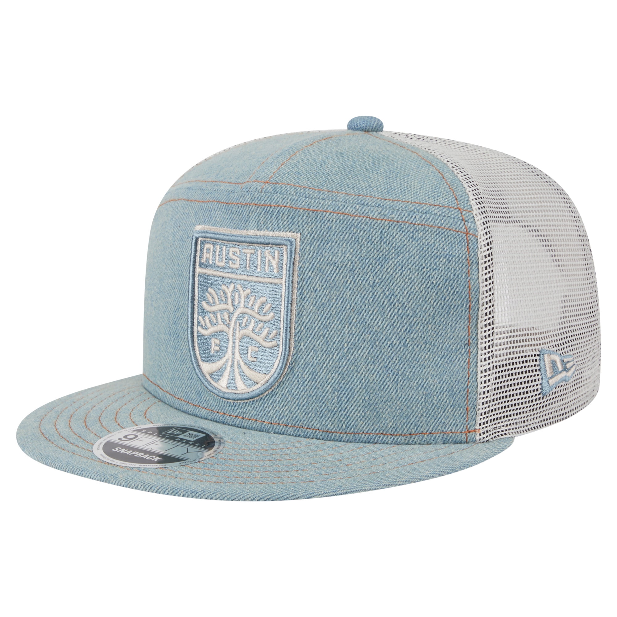 Men's-New Era Denim/Tan Austin FC 9FIFTY Camp Snapback Hat