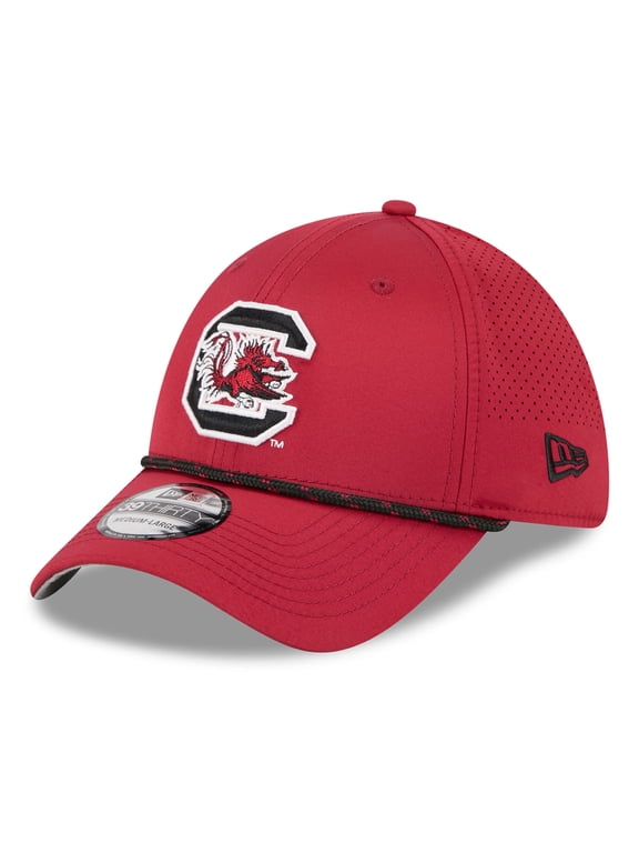 Men's New Era Garnet South Carolina Gamecocks Performance Rope 39THIRTY Stretch Hat