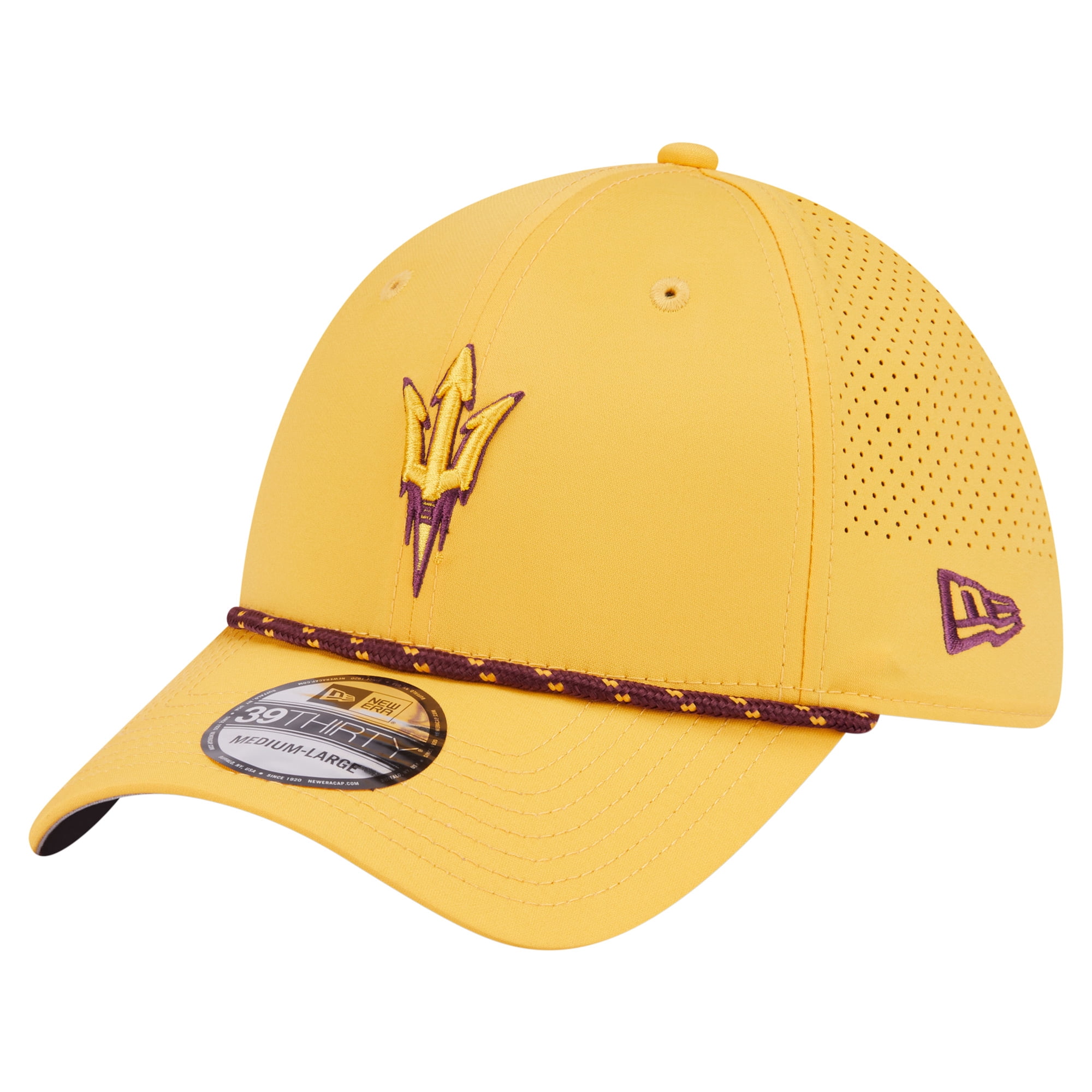 Men's New Era Gold Arizona State Sun Devils Rope 39THIRTY Flex Hat ...