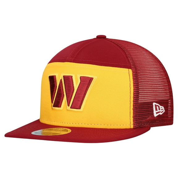 Men's New Era Gold/Burgundy Washington Commanders Outdoor Split Panel 9FIFTY Snapback Hat