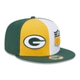 thumbnail image 1 of Men's New Era  Gold/Green Green Bay Packers 2023 Sideline 59FIFTY Fitted Hat, 1 of 6