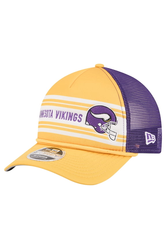Men's New Era  Gold Minnesota Vikings  Linear A-Frame 9FORTY Adjustable Hat
