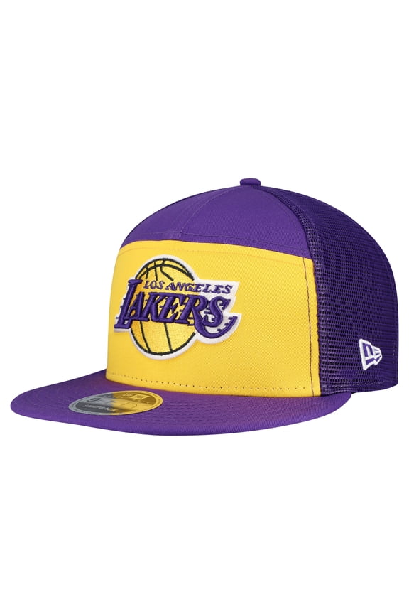 Men's New Era  Gold/Purple Los Angeles Lakers Outdoor Split Panel 9FIFTY Snapback Hat