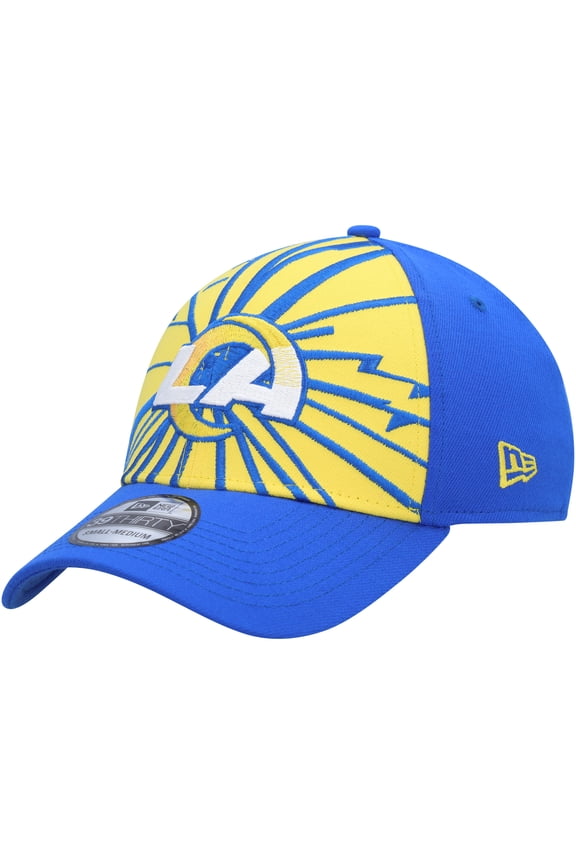 Men's New Era Gold/Royal Los Angeles Rams Shattered 39THIRTY Flex Hat
