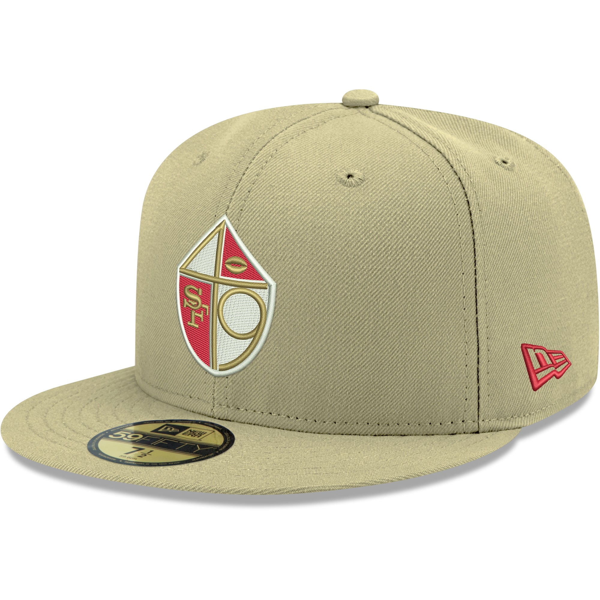 Mens New Era Gold San Francisco 49ers Omaha Throwback 59FIFTY Fitted 