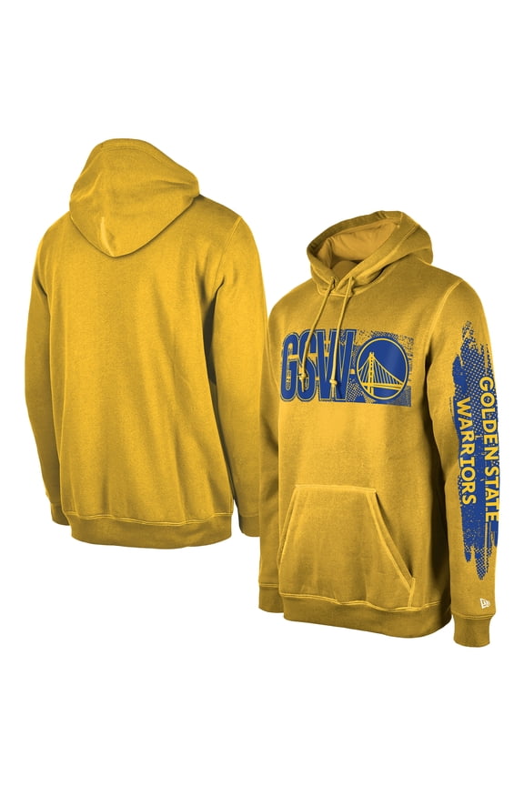 Men's New Era Golden State Warriors Gold Tip-Off Collection Pullover Hoodie