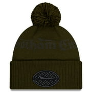 Mens New Era Dark Green New York Jets Rivalries Collection Sideline Cuffed Knit Hat with Pom