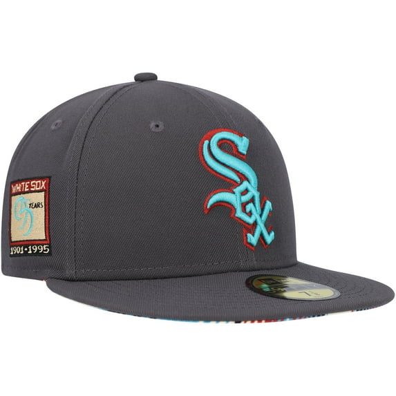 Men's New Era Graphite Chicago White Sox Print Undervisor 59FIFTY Fitted Hat